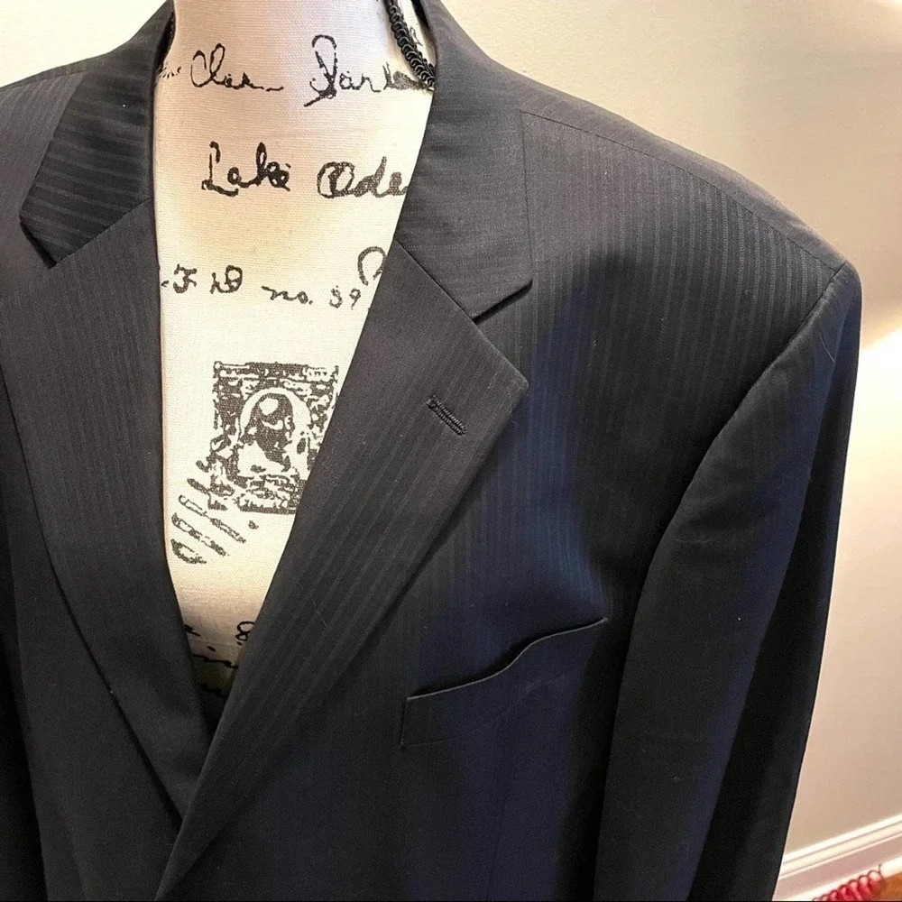 Emanuel Ungaro Suit Jacket Blazer Sport Coat Navy Blue Size 46R formal office